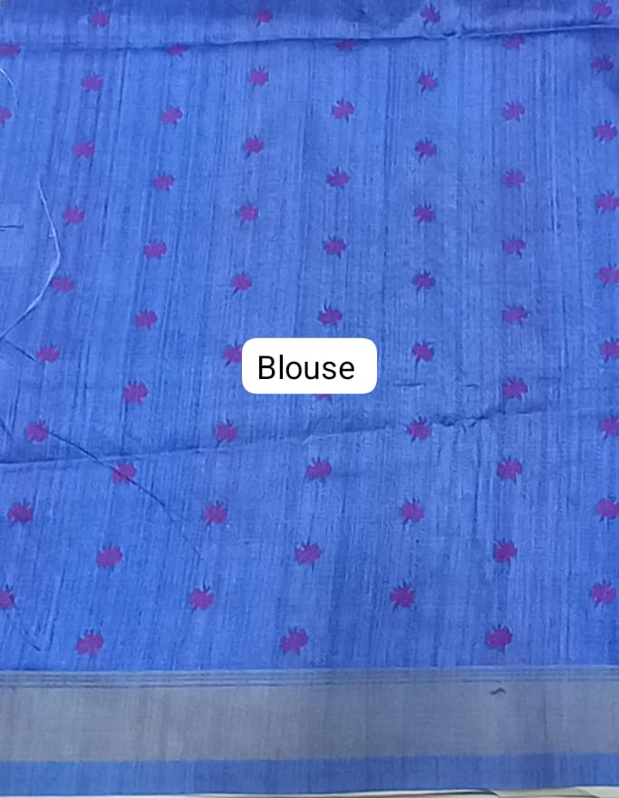 Grey Tussar Saree Blouse