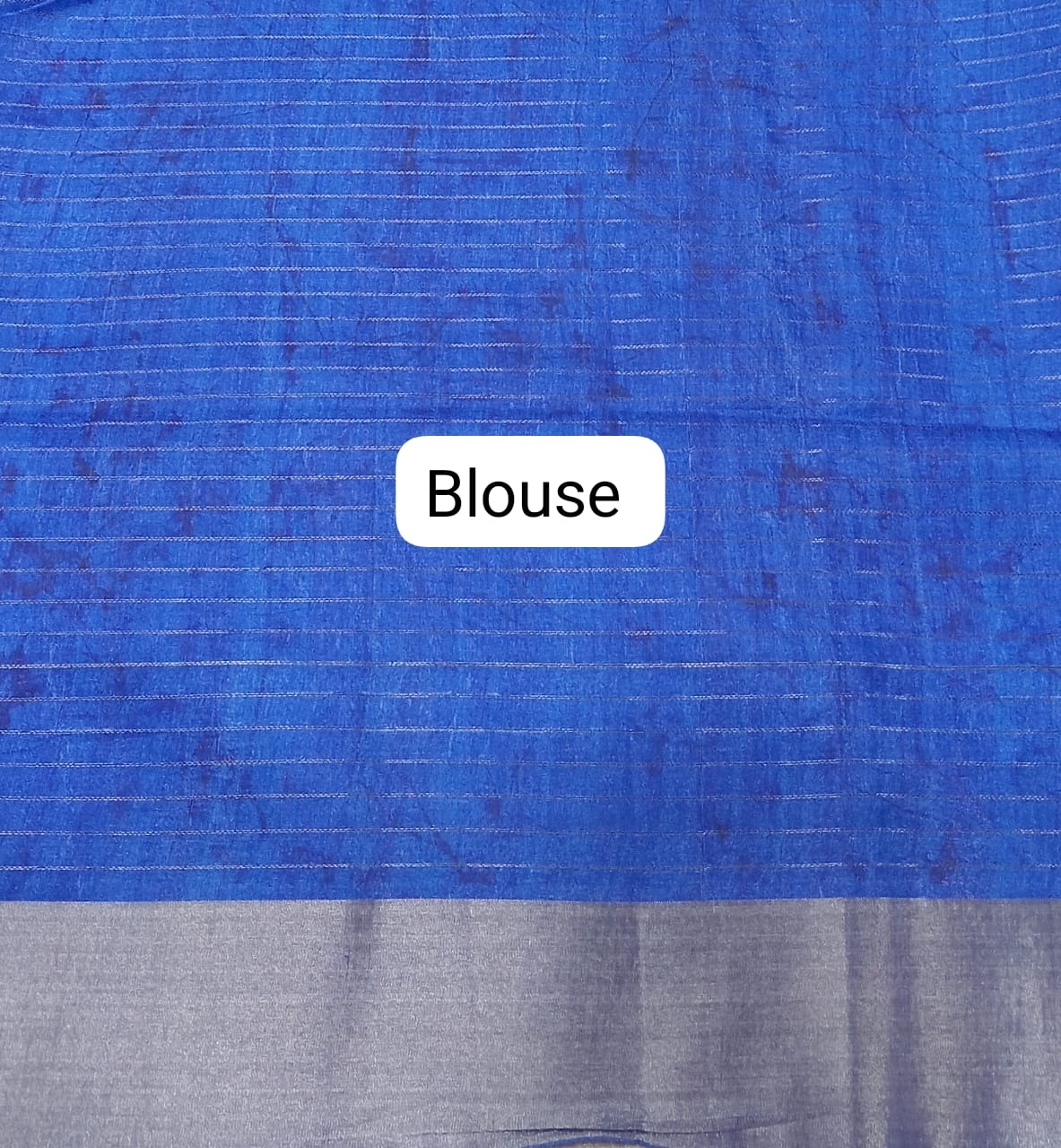 Royal Blue Tussar Saree blouse