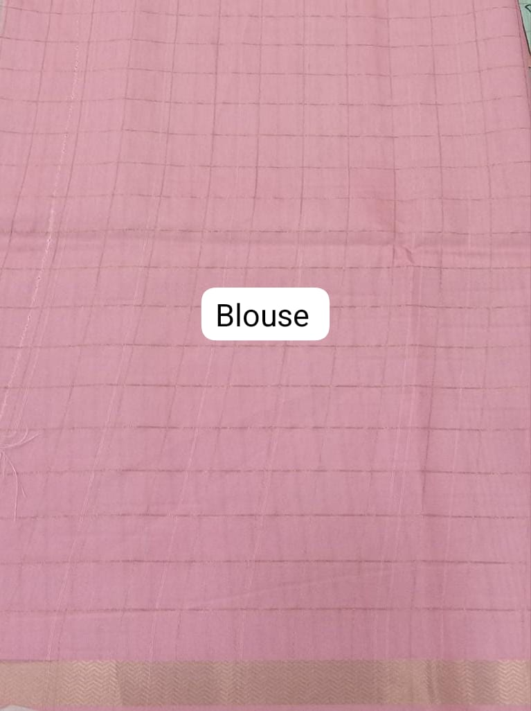 Light Sky Blue Tussar Saree Blouse