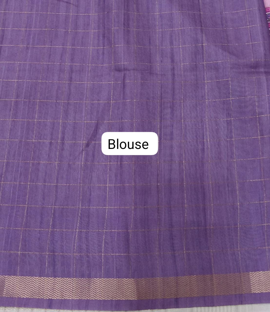 Lavender Tussar Saree Blouse