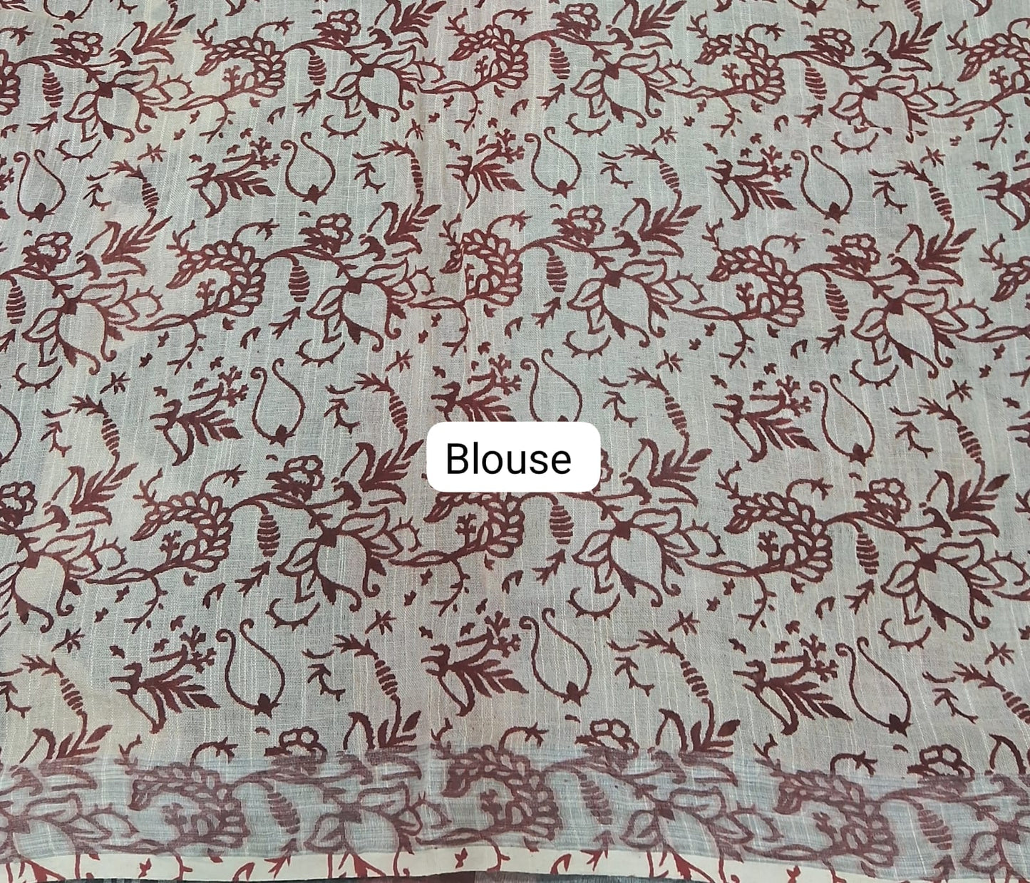 Black Linen Cotton Saree Blouse