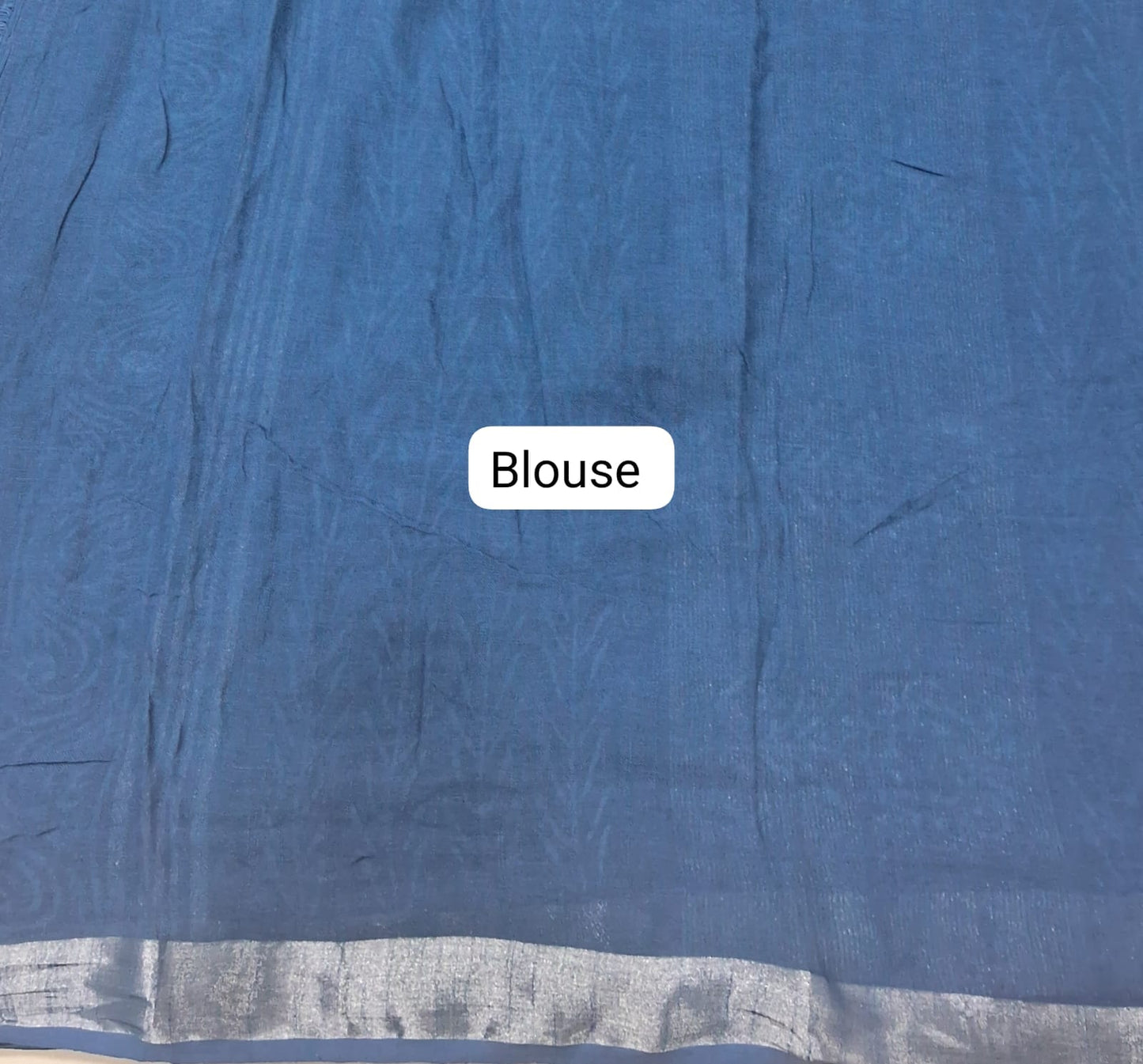 Blue Linen Cotton Saree Blouse