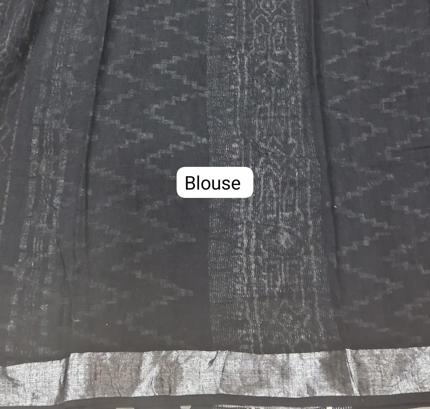 Black Linen Cotton Saree Blouse