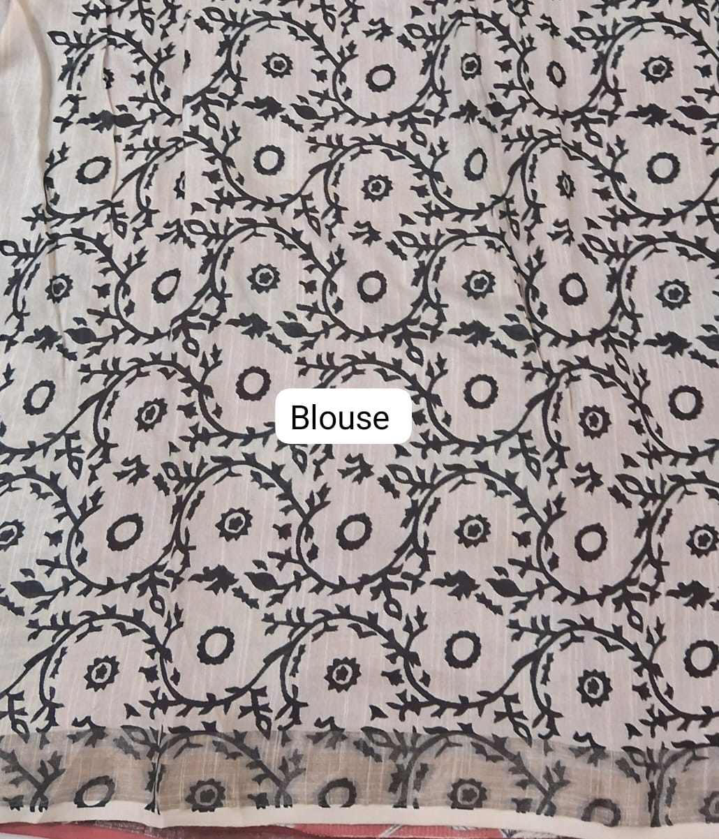 Black linen cotton saree Blouse