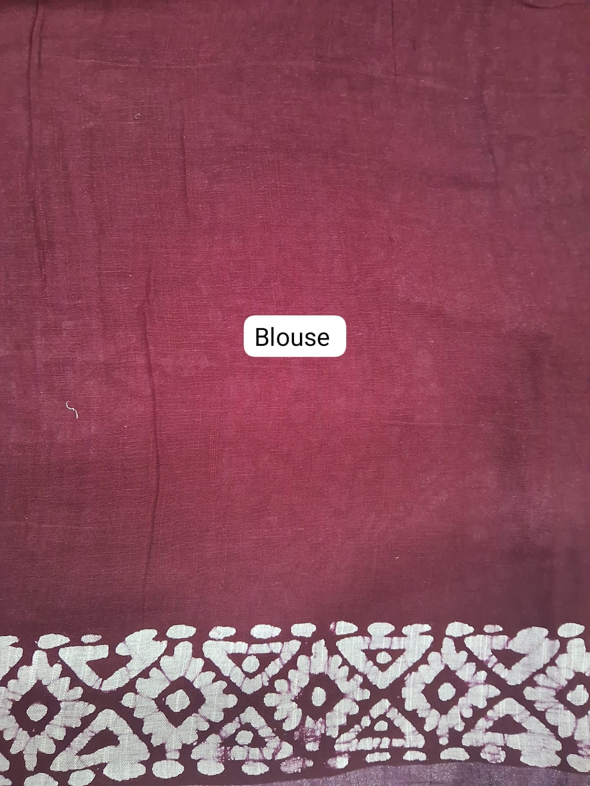 Maroon Linen Cotton Saree Blouse