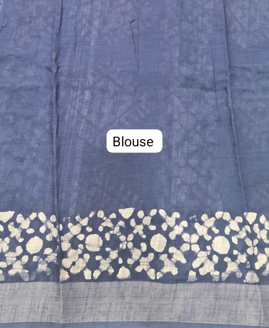 Blue Linen Cotton Saree blouse