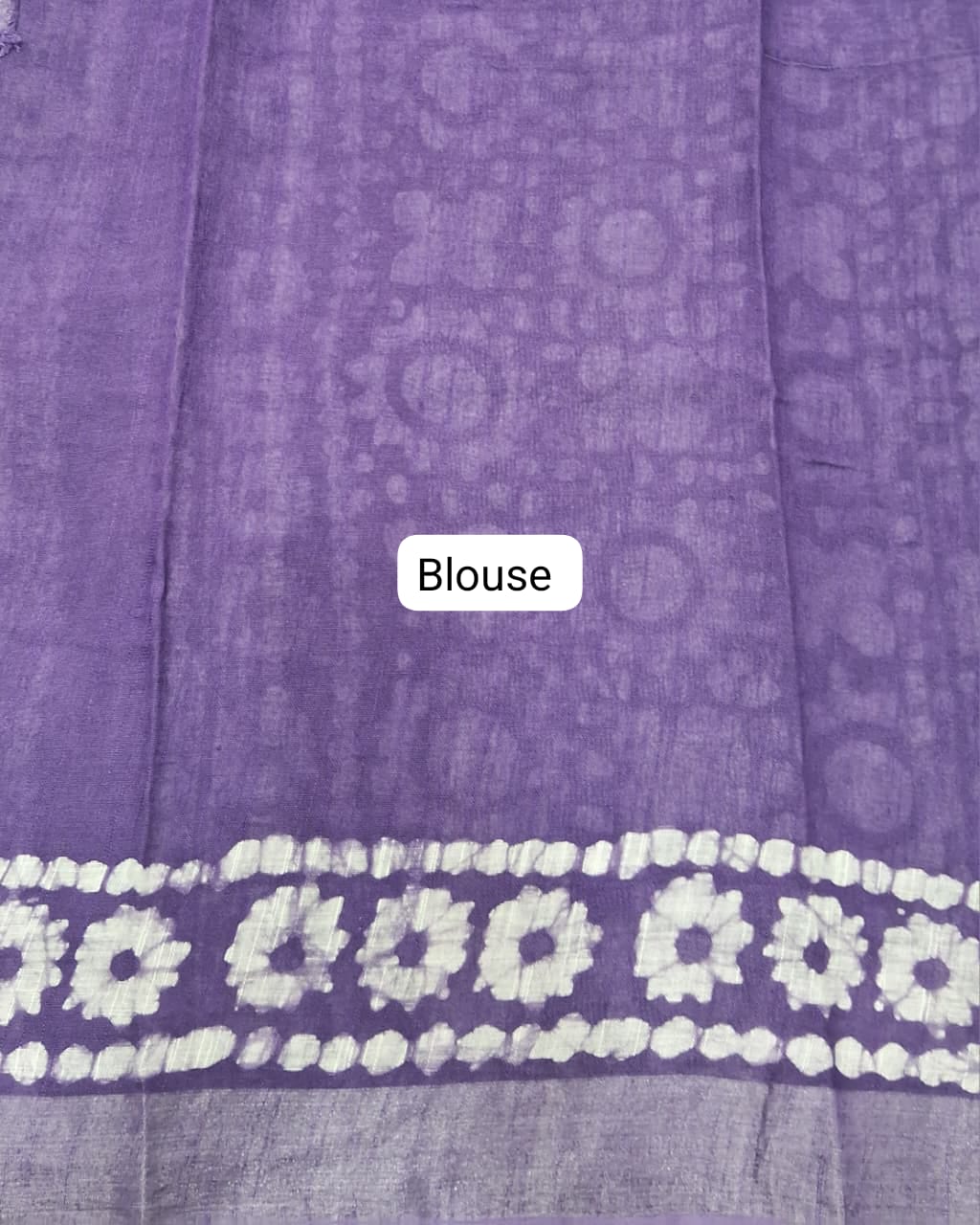 Purple Linen Cotton Saree blouse
