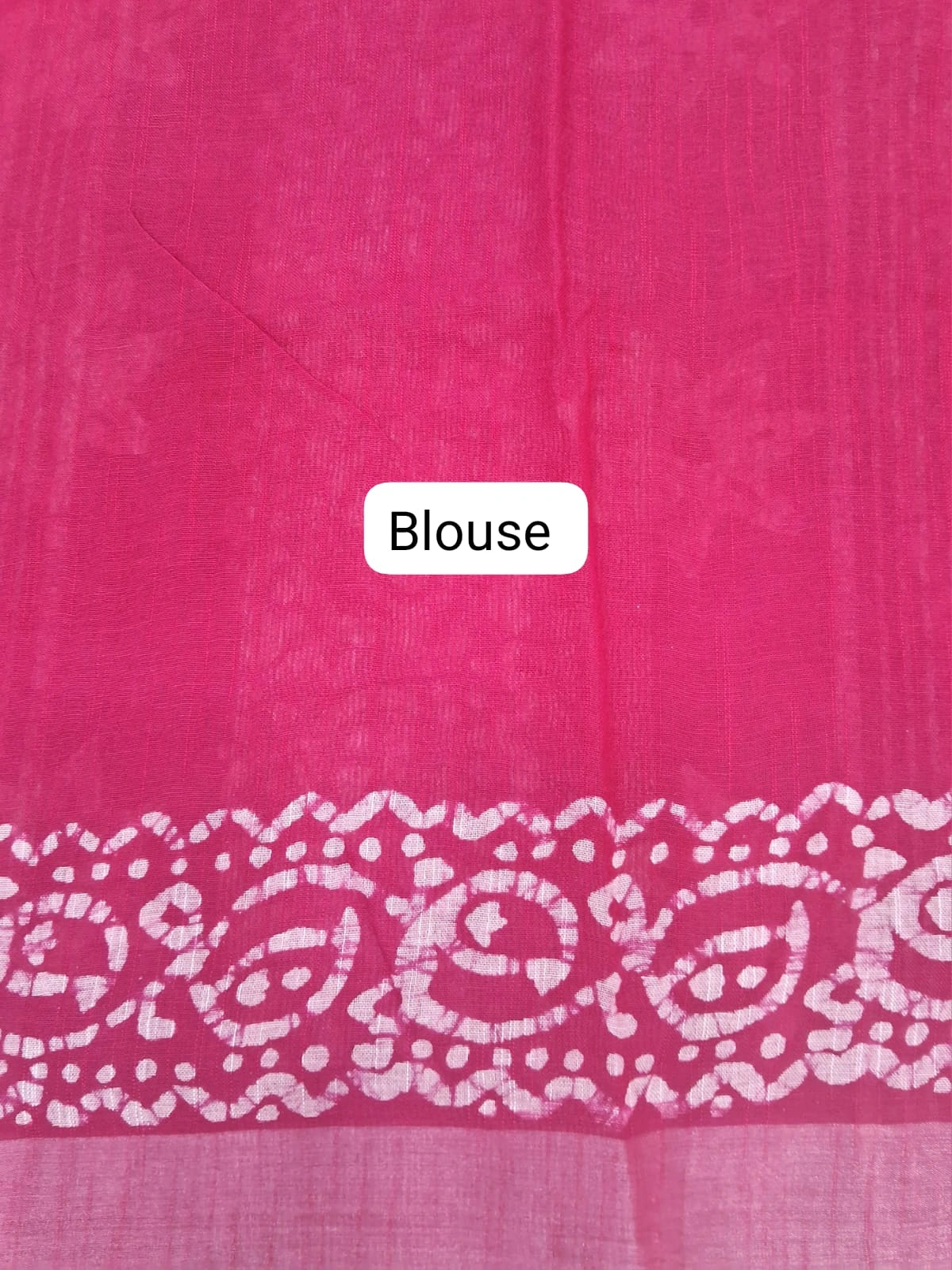 Pink Linen Cotton Saree Blouse