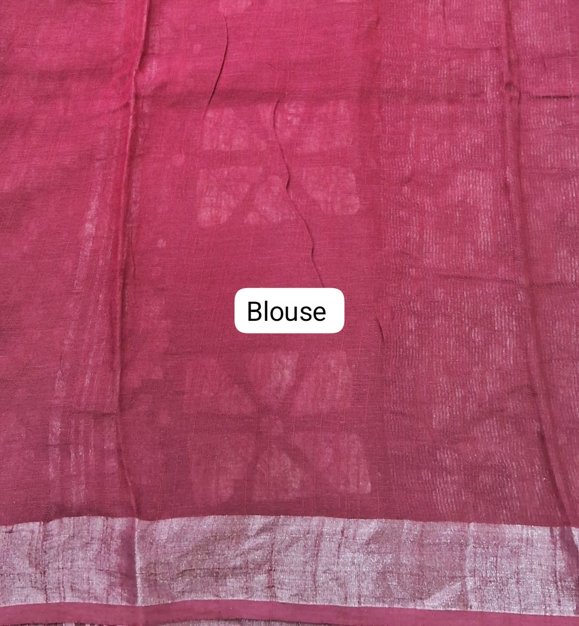 Maroon Linen Cotton Saree blouse
