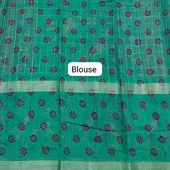 Wine Semi Linen Saree Blouse