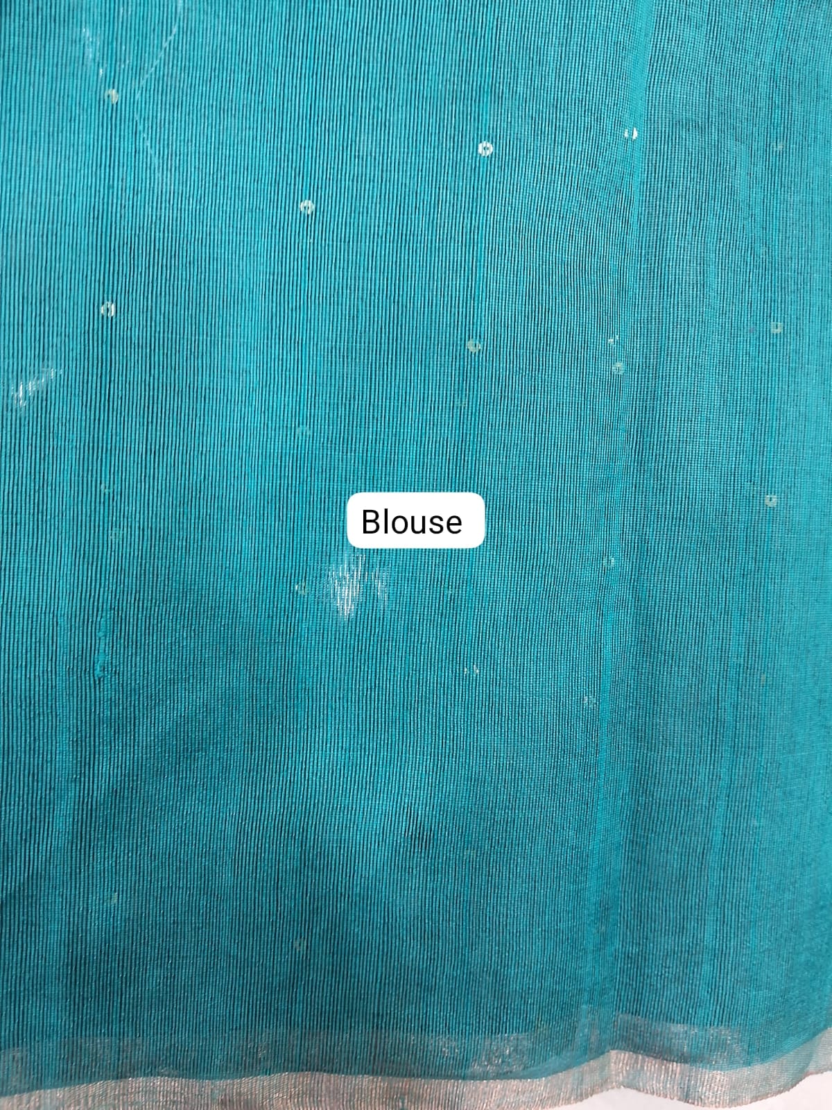 Rama Green Muslin Saree blouse