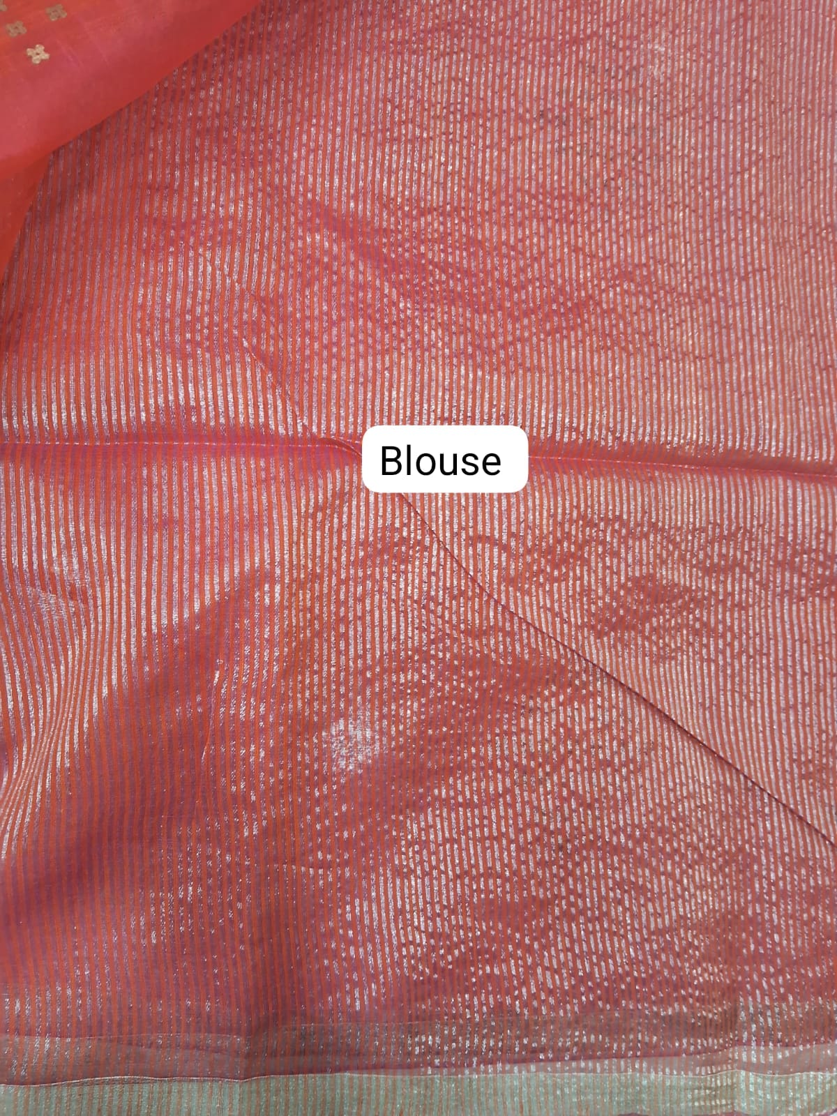 Fire Red Muslin Saree blouse