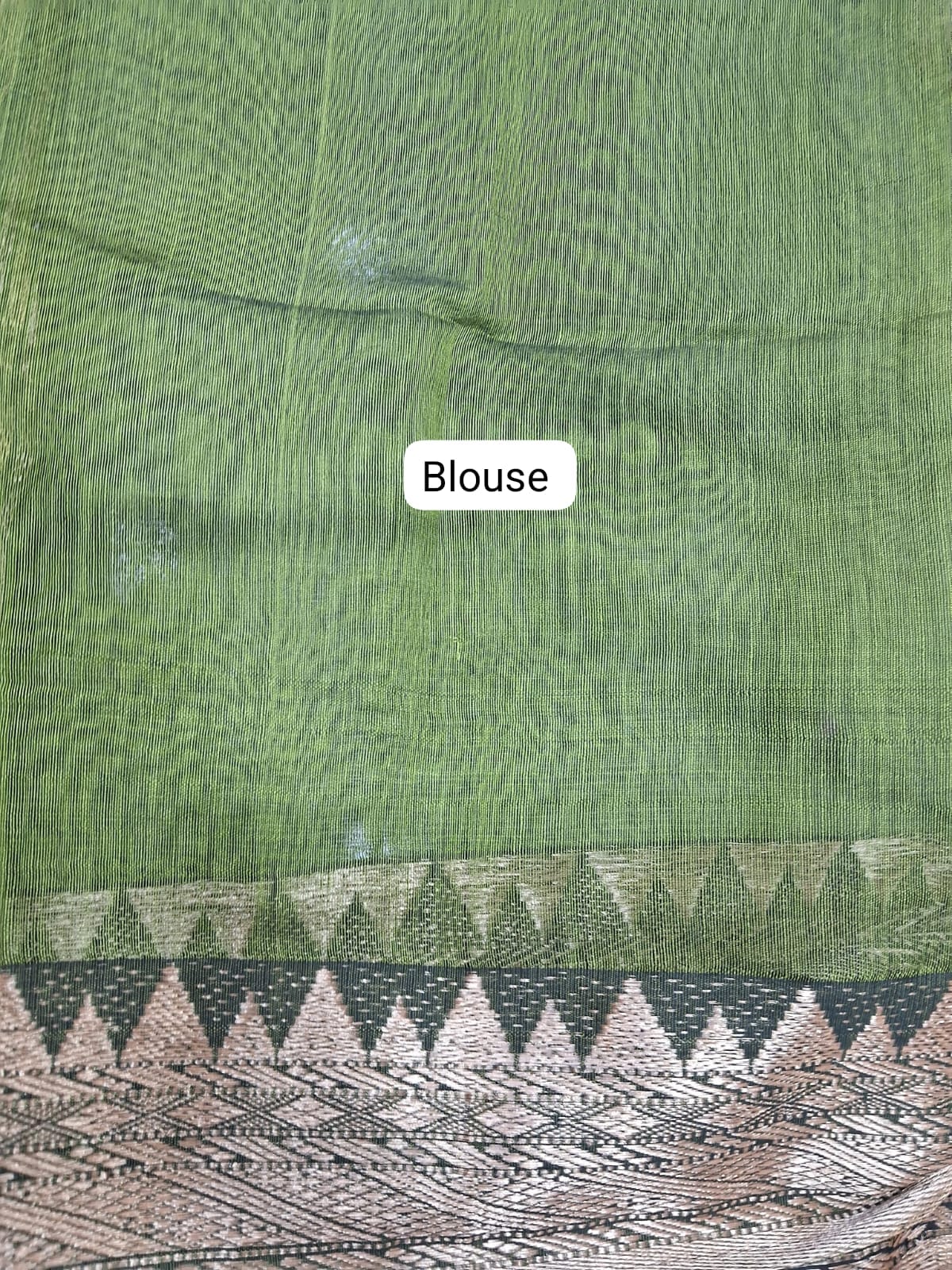 Leaf Green Muslin Saree blouse