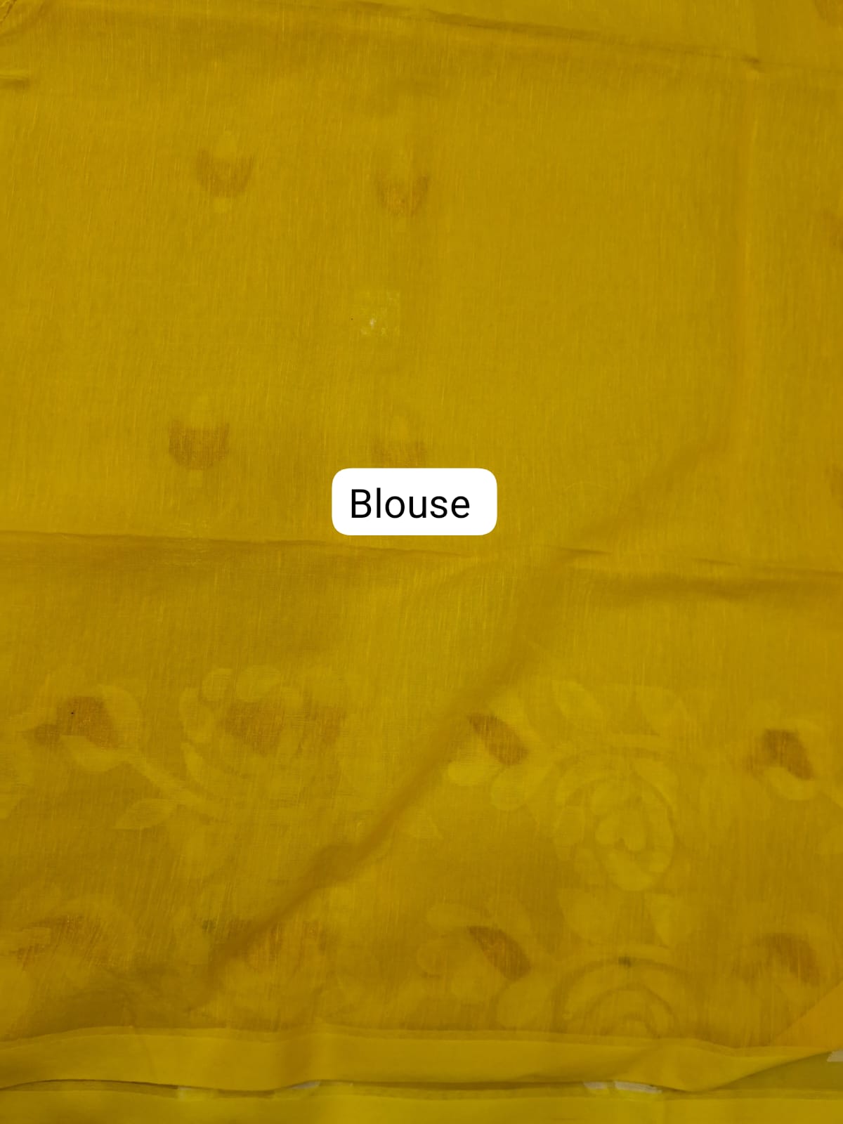 Yellow Muslin Saree  blouse