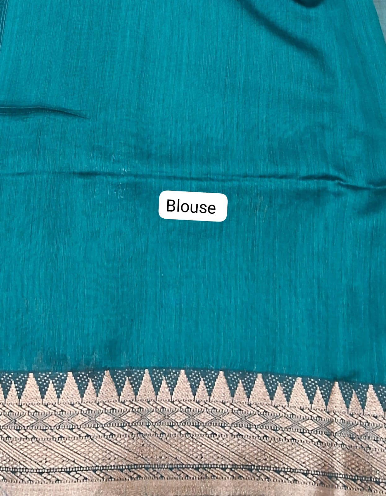 Bottle Green Muslin Saree blouse