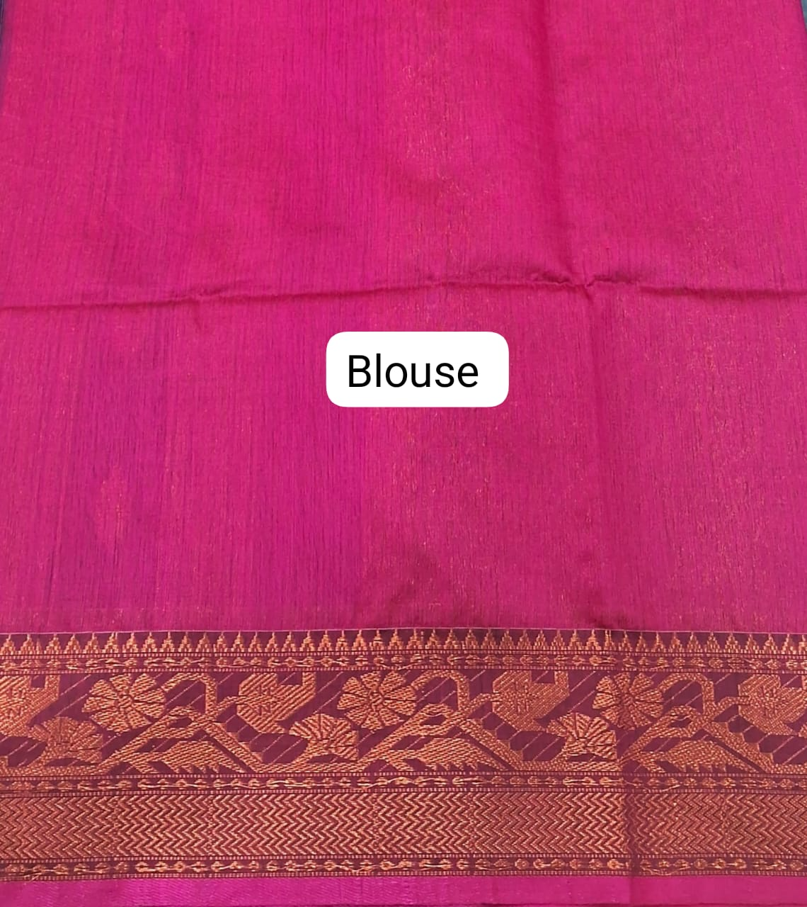 Royal Blue Muslin Saree Blouse