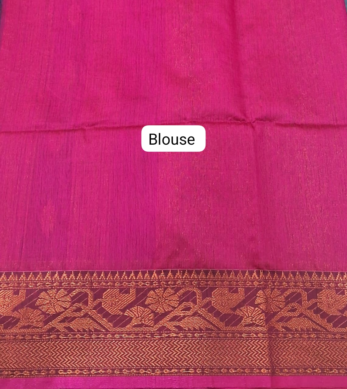 Dark Blue Muslin Saree Blouse