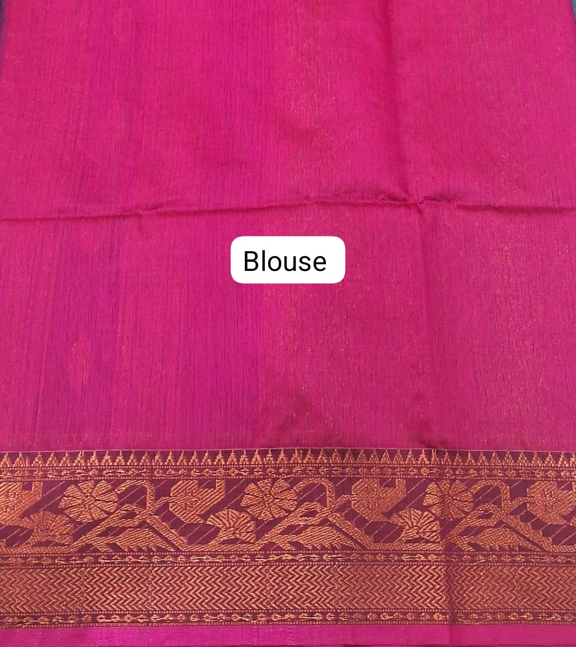 Bottle Green Muslin Saree Blouse