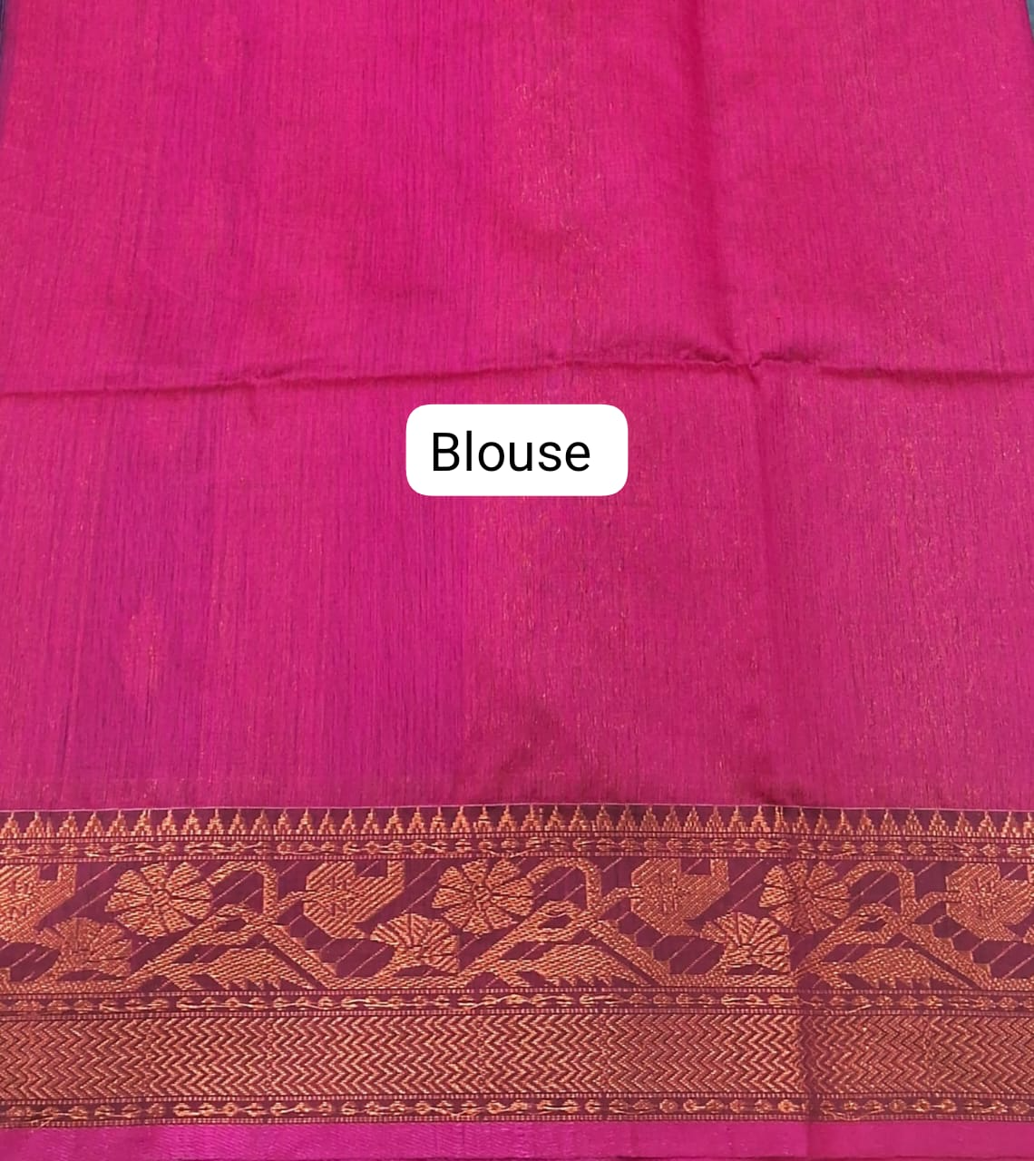 Royal Blue Muslin Saree Blouse