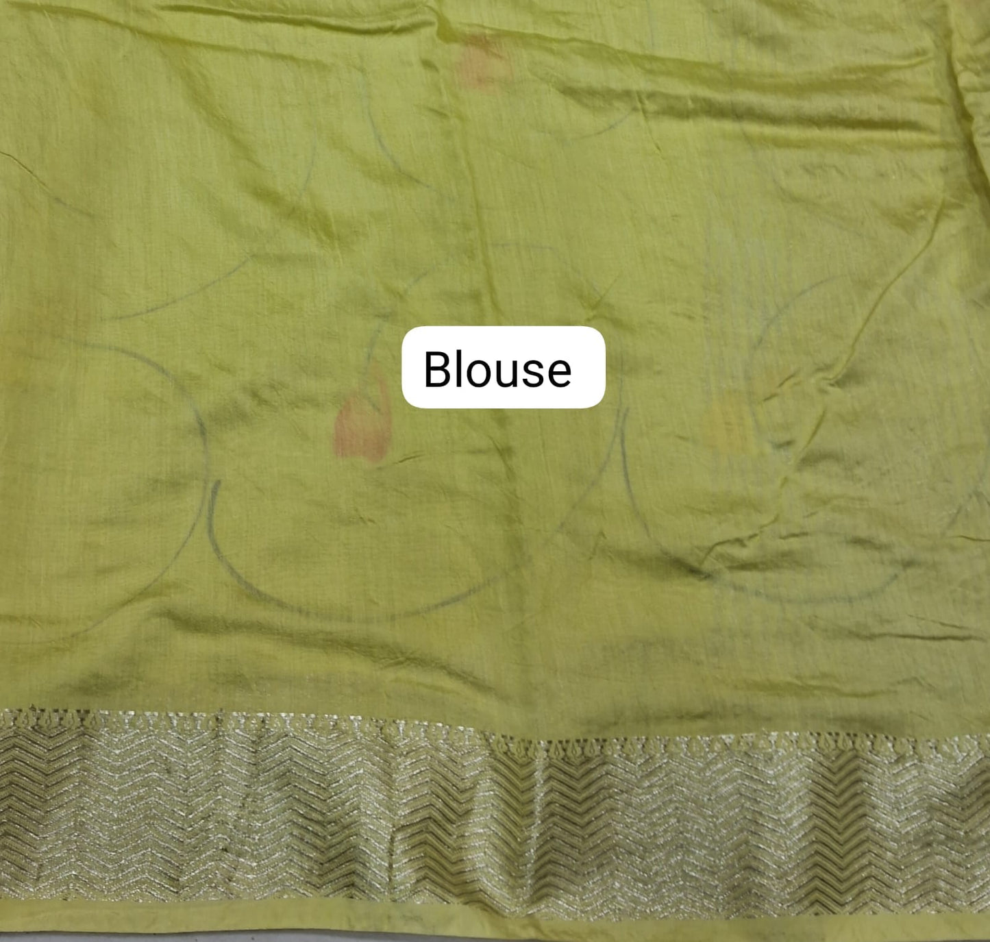 Lemon Yellow Maheshwari Cotton Saree Blouse