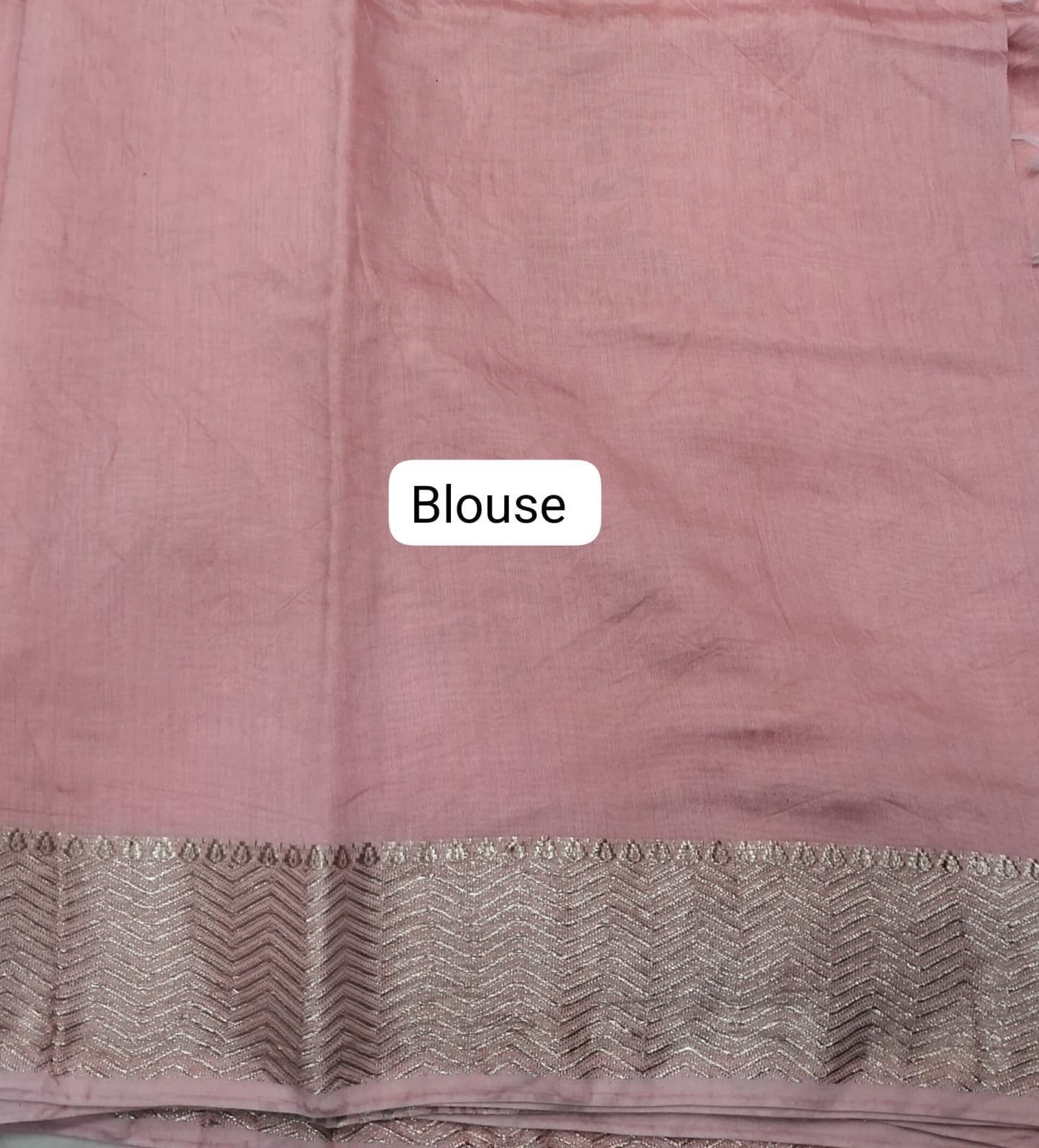 Blush Pink Maheshwari Cotton Saree Blouse