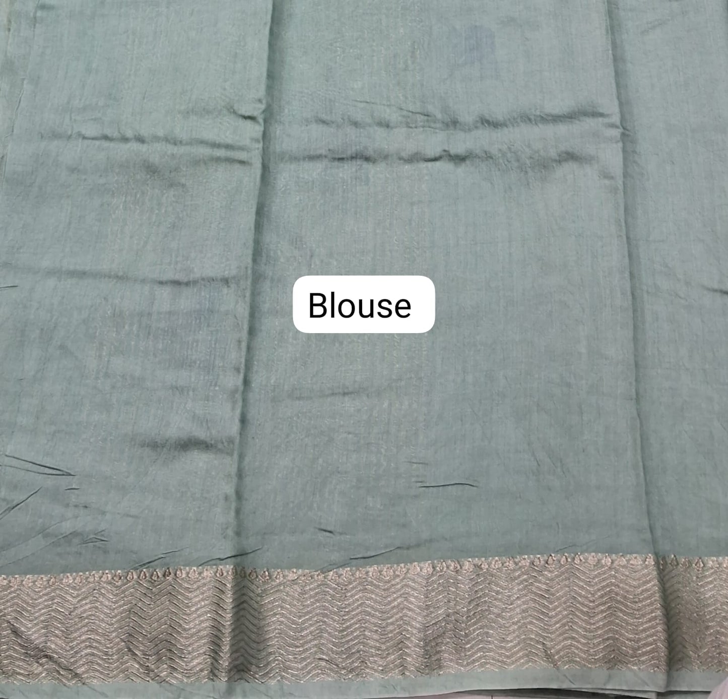 Mint Green Maheshwari Cotton Saree Blouse