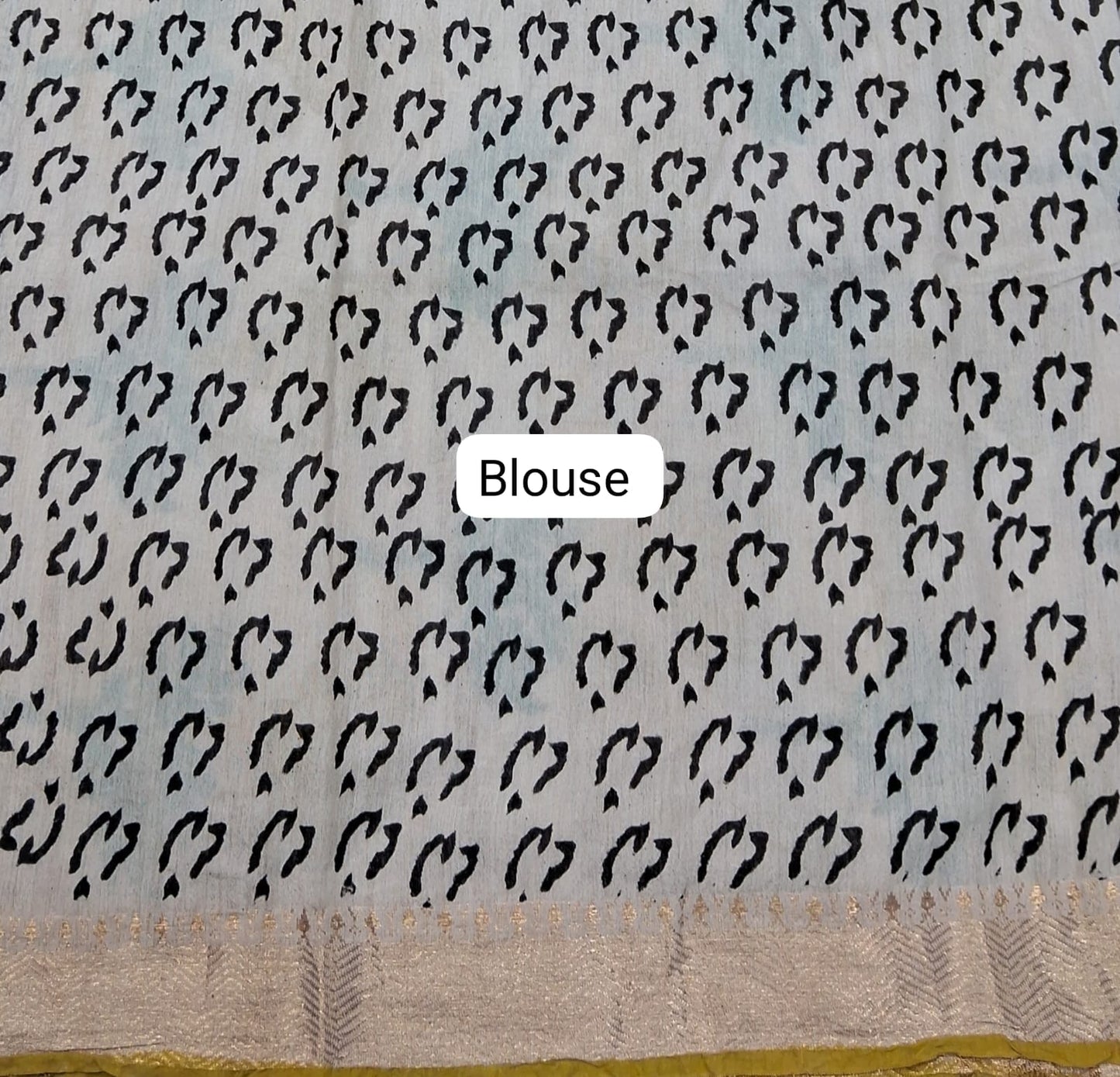 Mustard Yellow Maheshwari Cotton Saree Blouse