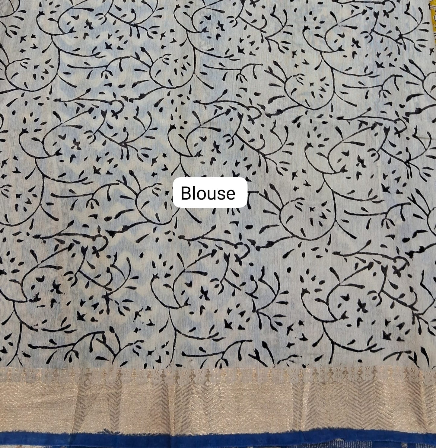 Mango Yellow Maheswari Cotton Saree blouse