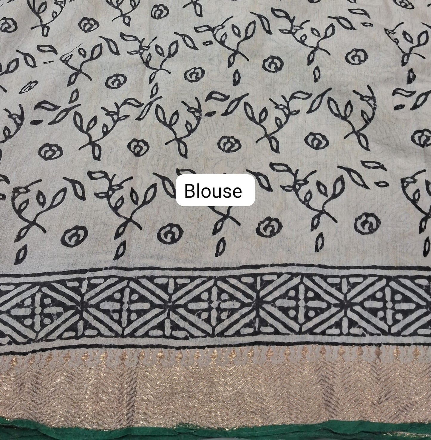 Light Yellow Maheshwari Cotton Saree blouse