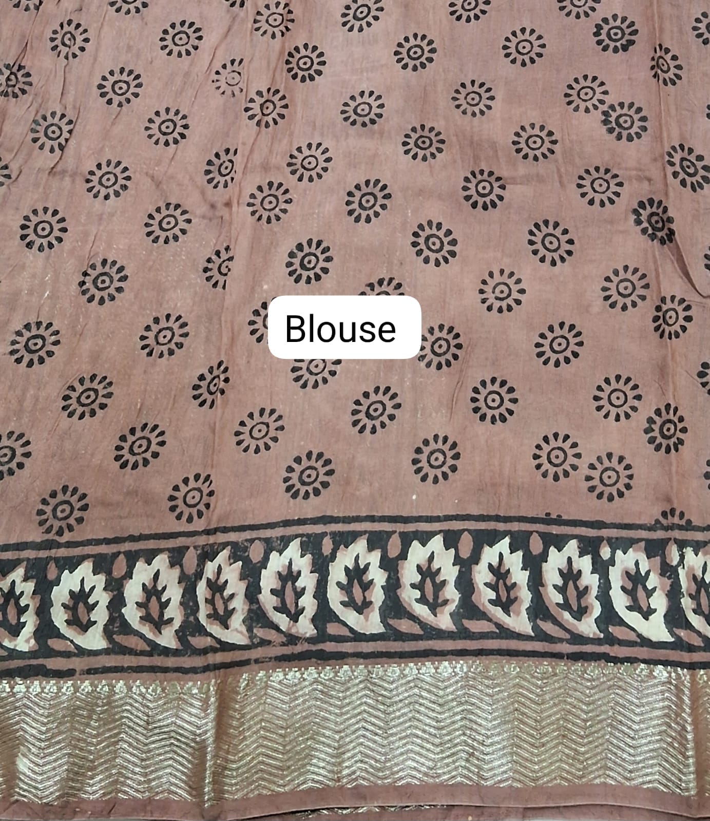 Peach Maheshwari Cotton Saree blouse