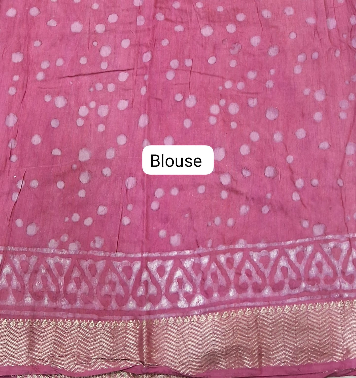 Melon Pink Maheshwari Cotton Saree blouse