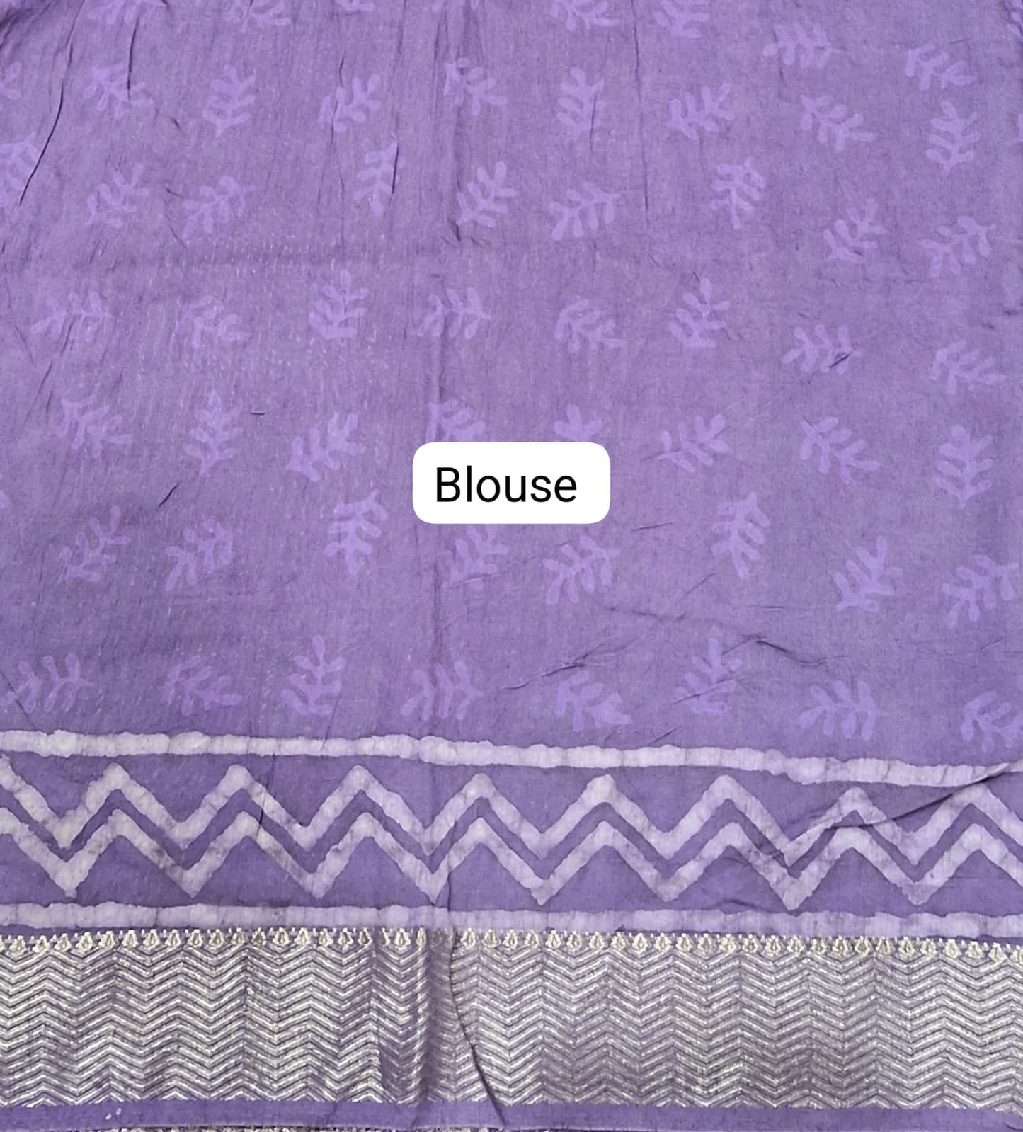 Lavender maheshwari Cotton Saree blouse