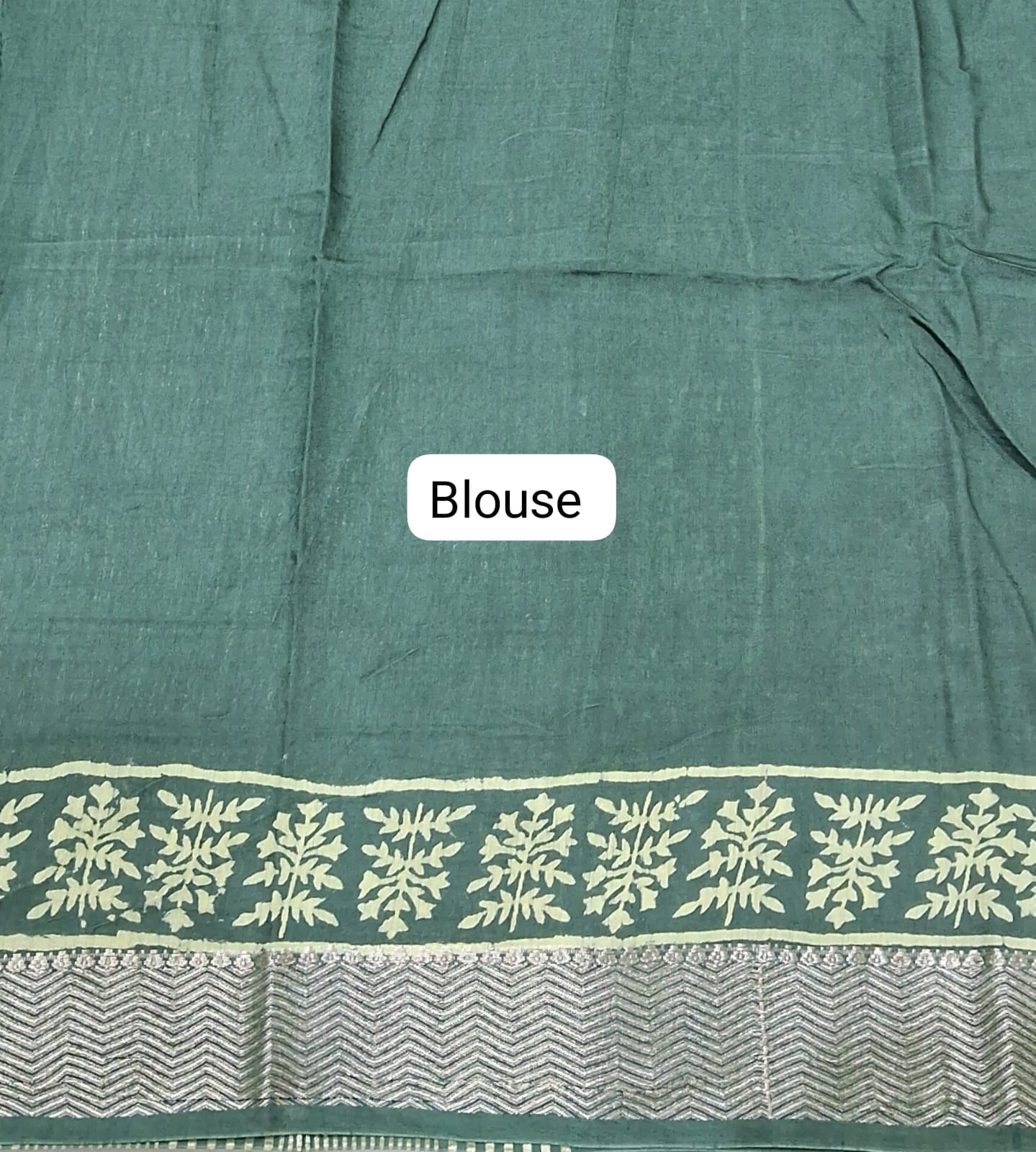 Green Maheshwari Cotton saree blouse