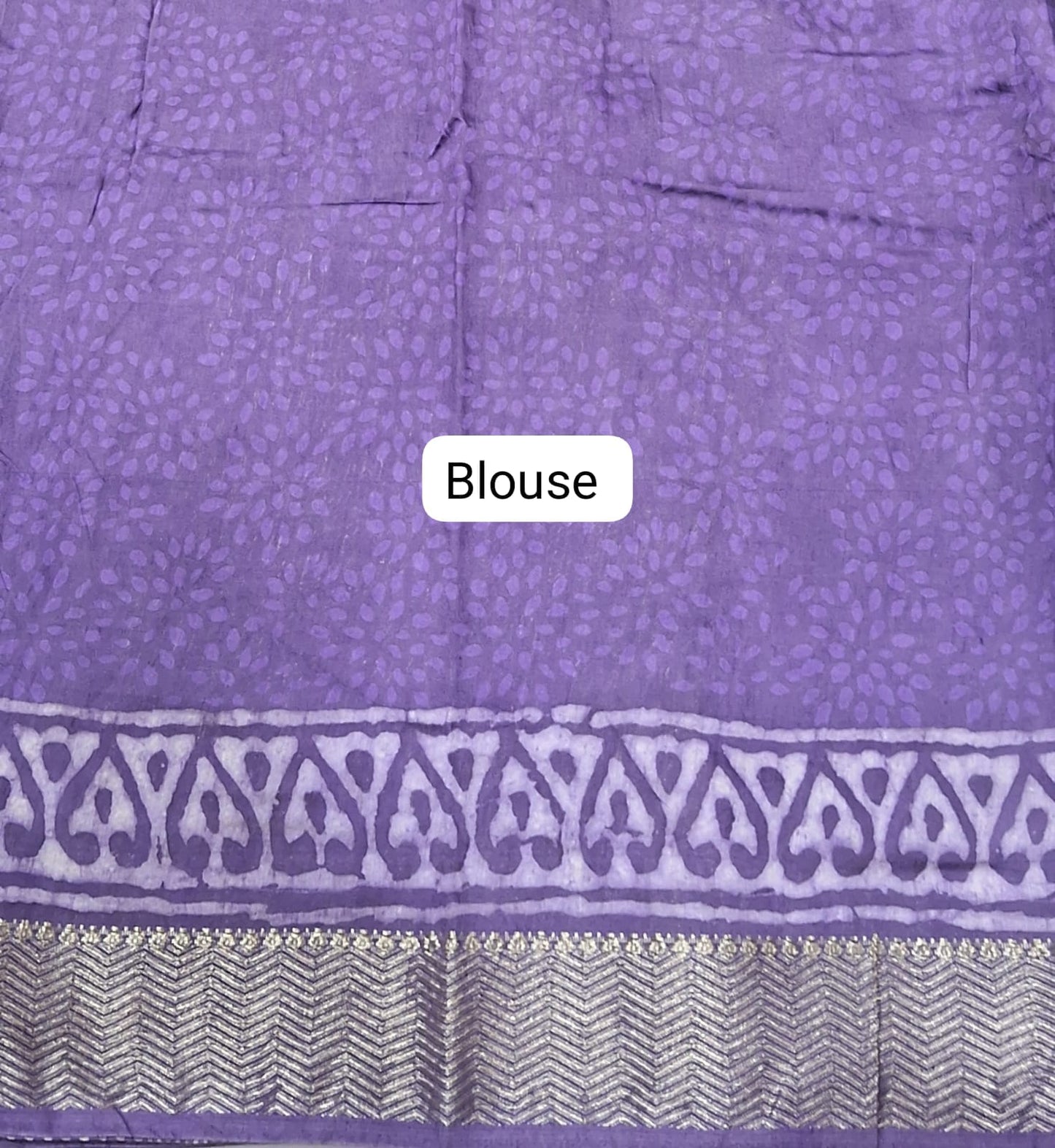 Purple Maheshwari Cotton Saree blouse
