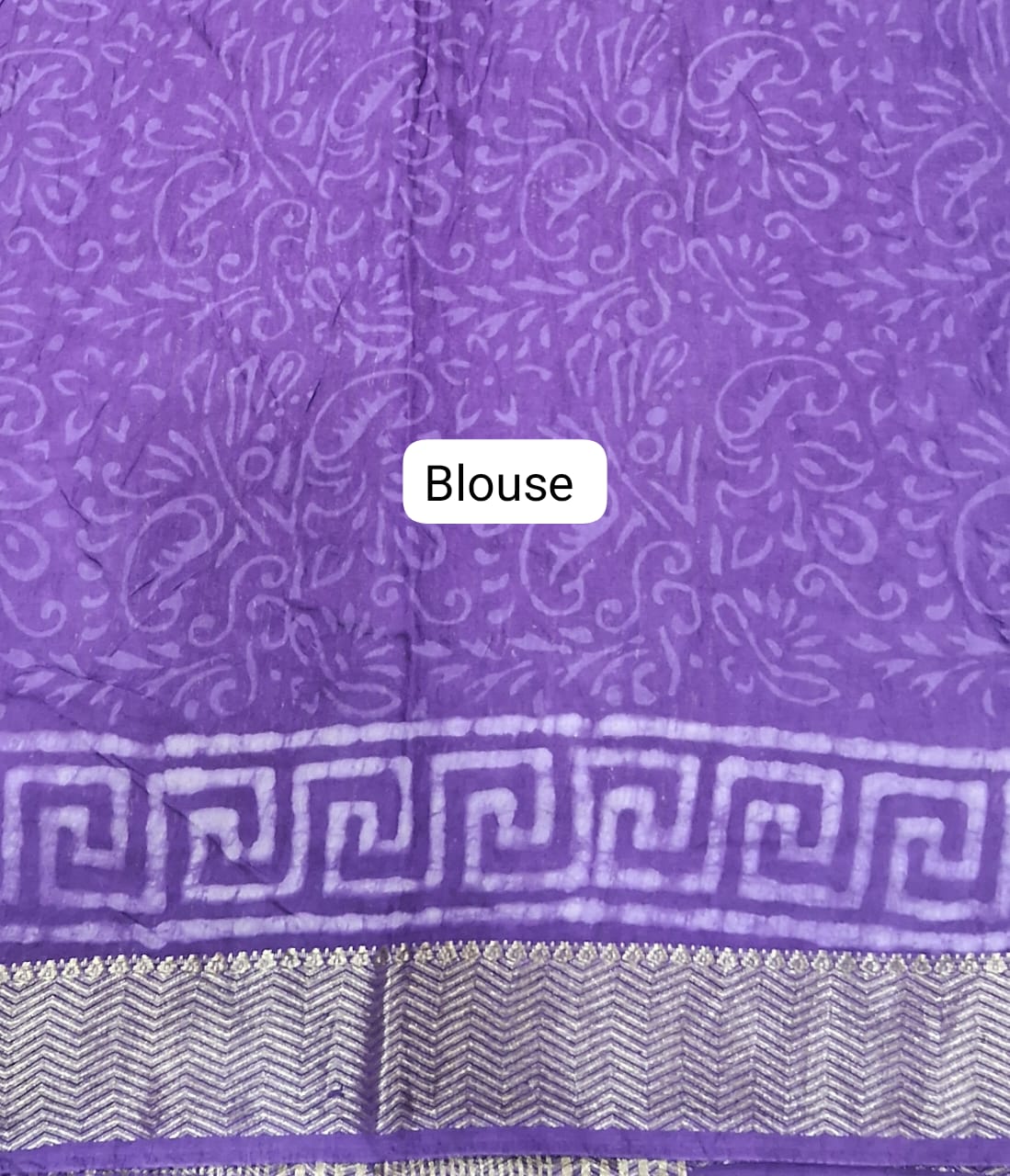 Purple Maheshwari Cotton saree blouse