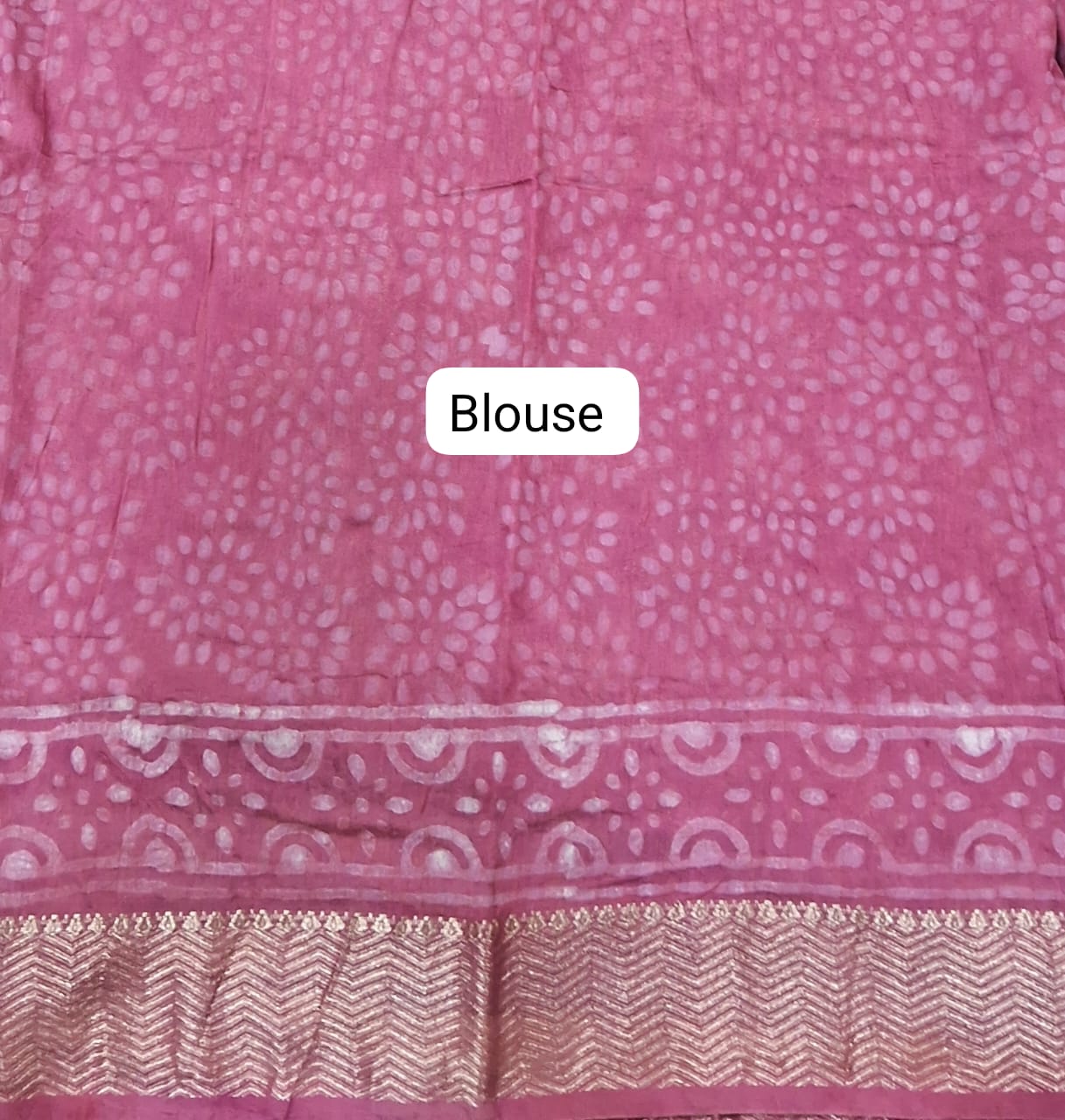 Melon Pink Maheshwari Cotton saree blouse
