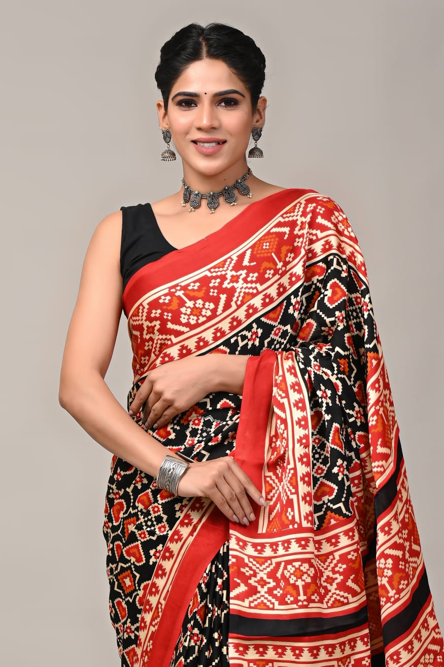 Black Modal Silk Saree