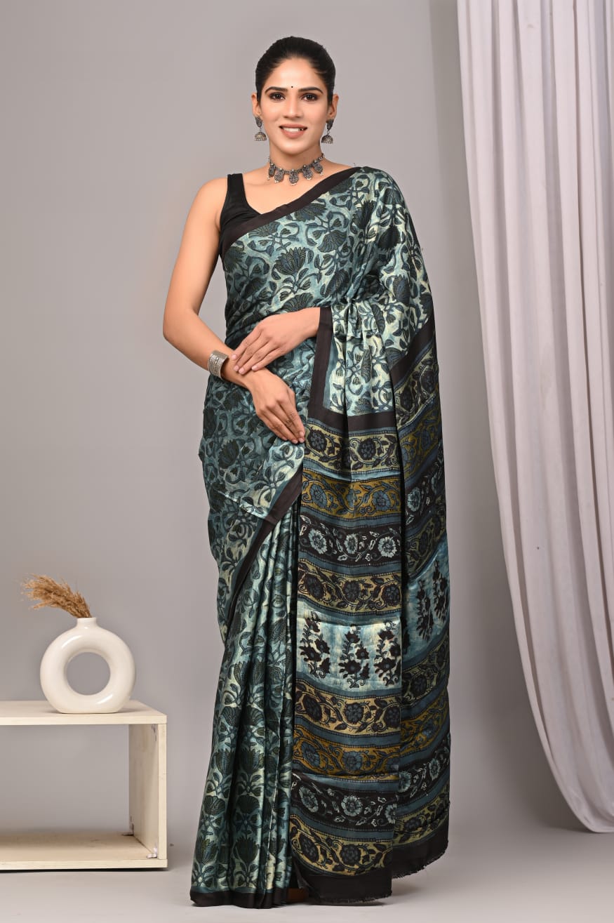 Baby Blue Modal Silk Saree