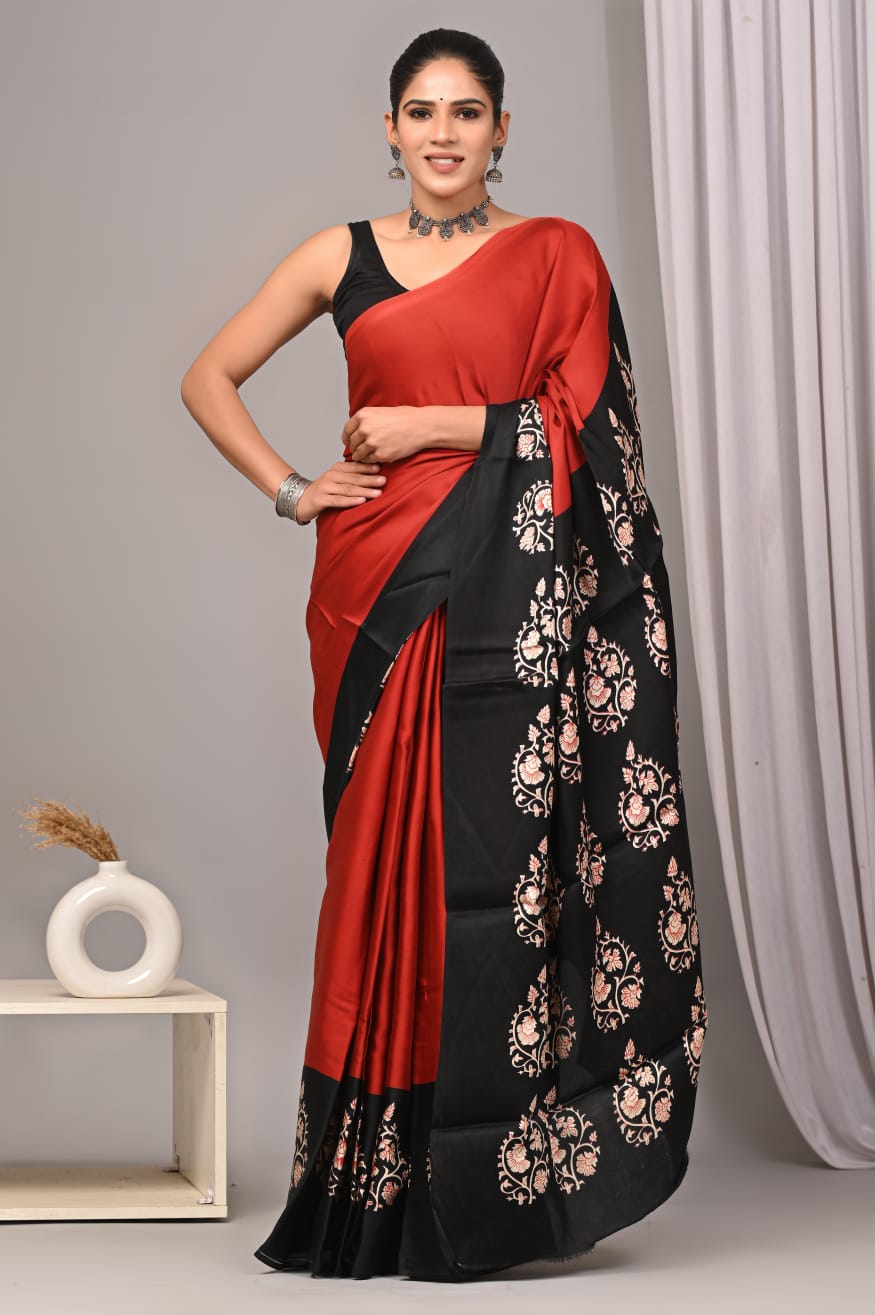 Red Modal Silk Saree