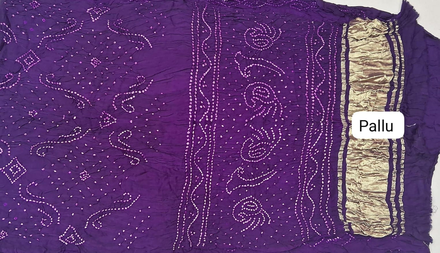 Purple Pure Modal Silk Saree Pallu