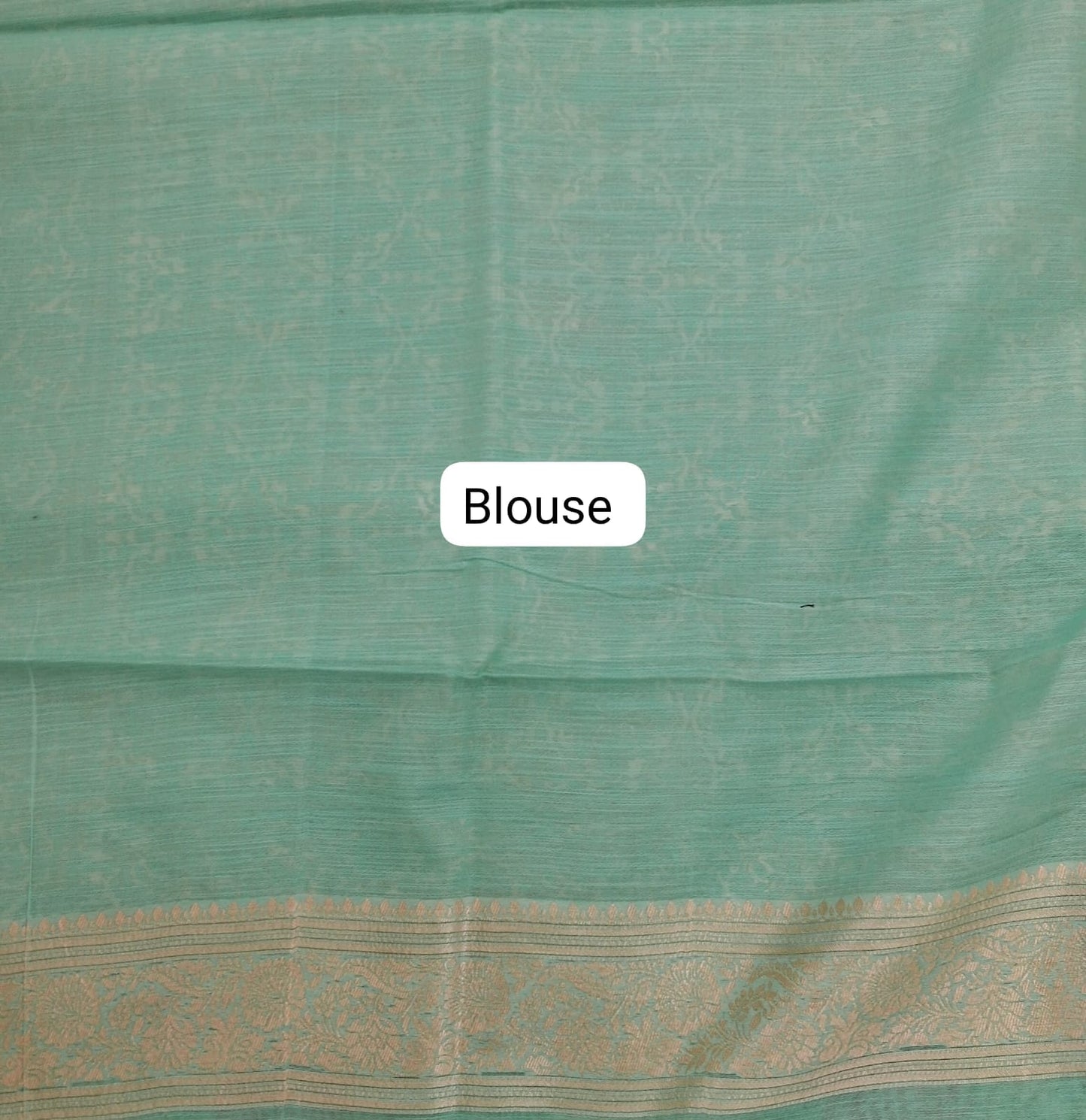 Sky Blue Munga Cotton Saree Blouse