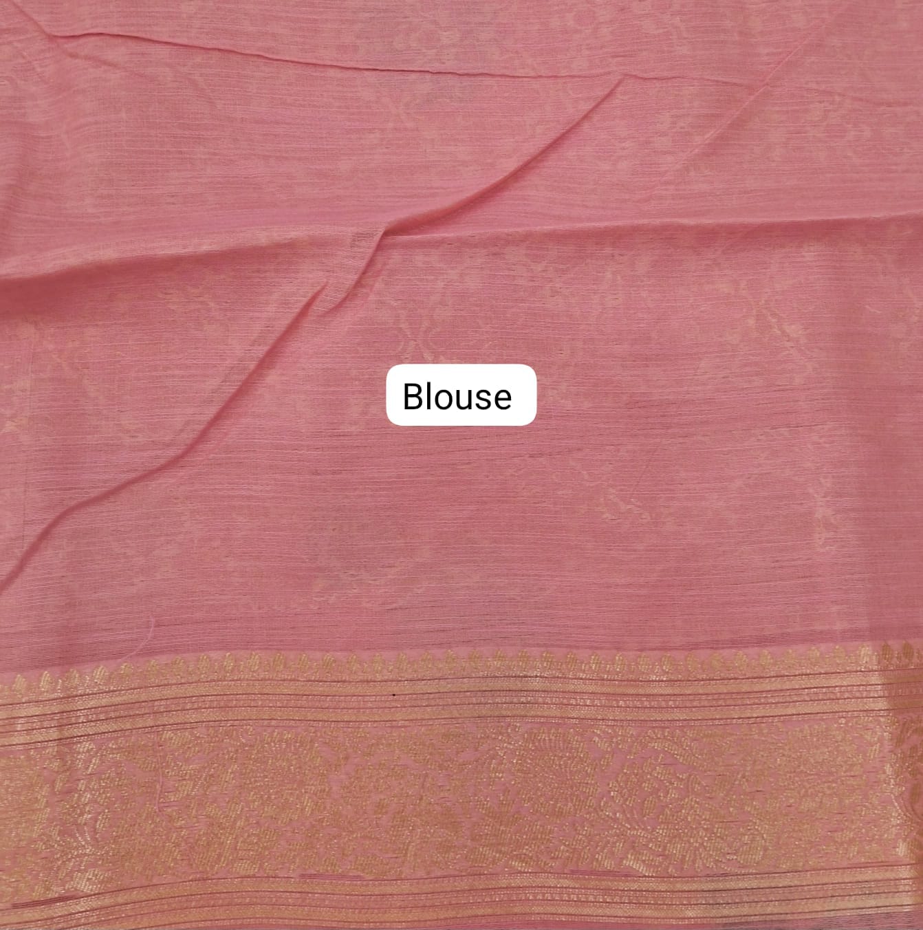 Pink Munga Cotton Saree Blouse