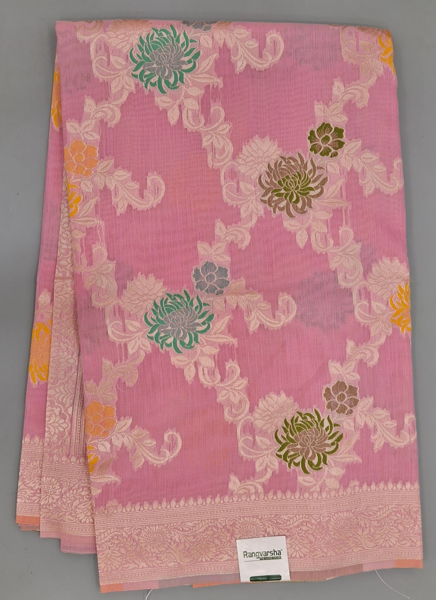Pink Munga Cotton Saree