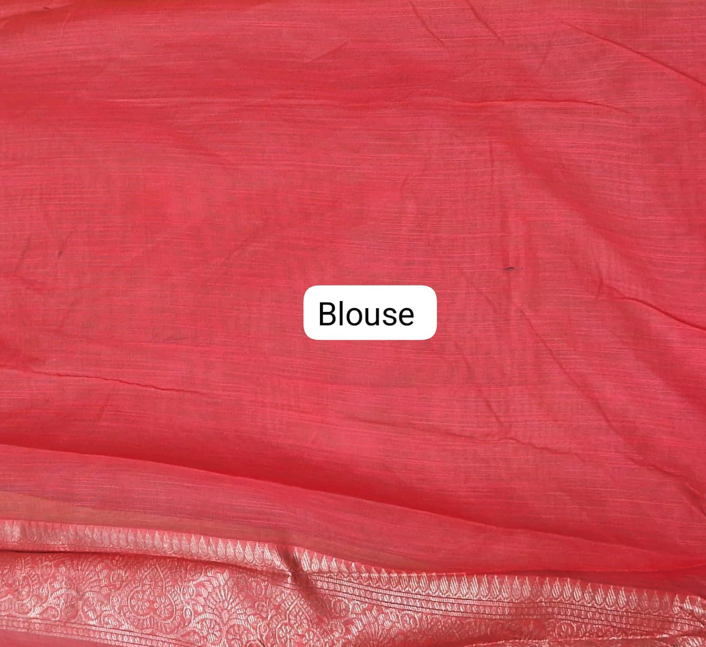 Bright Green Munga Cotton Saree blouse
