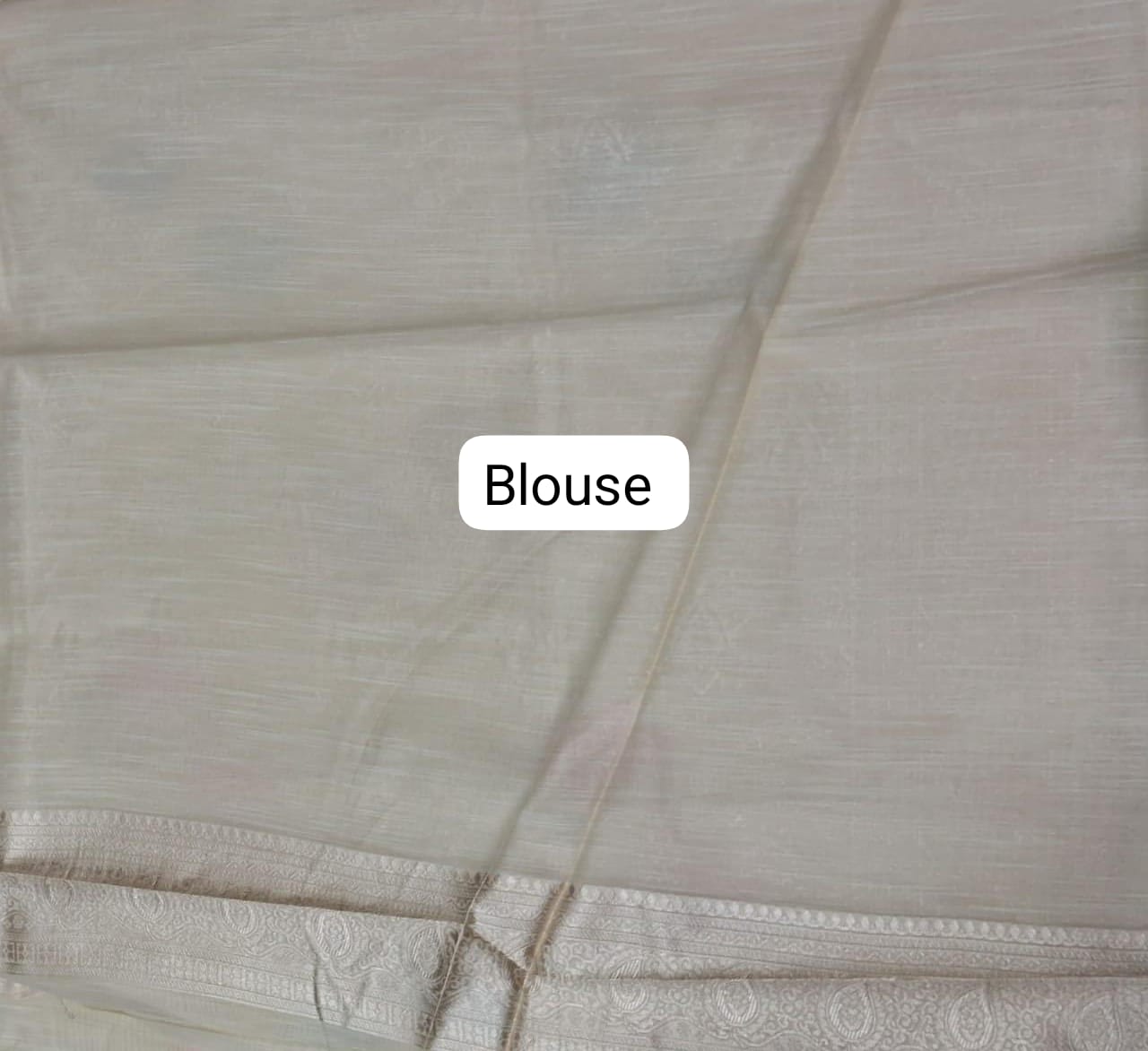 Off-white Munga Cotton Saree Blouse