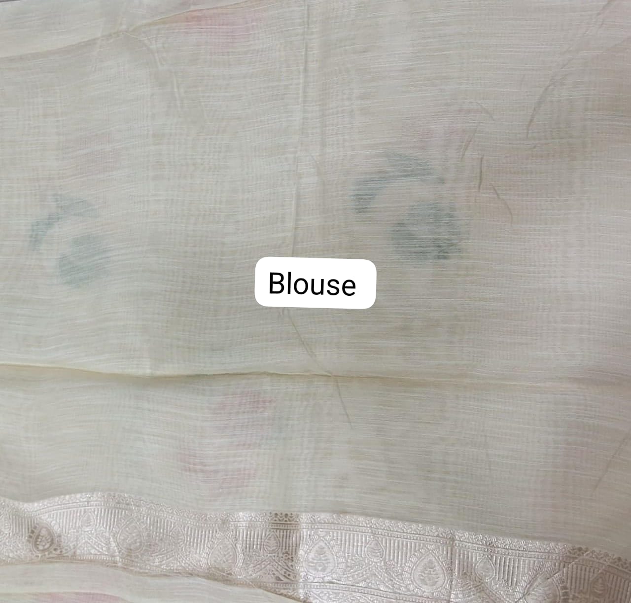 Off-White Munga Cotton Saree Blouse