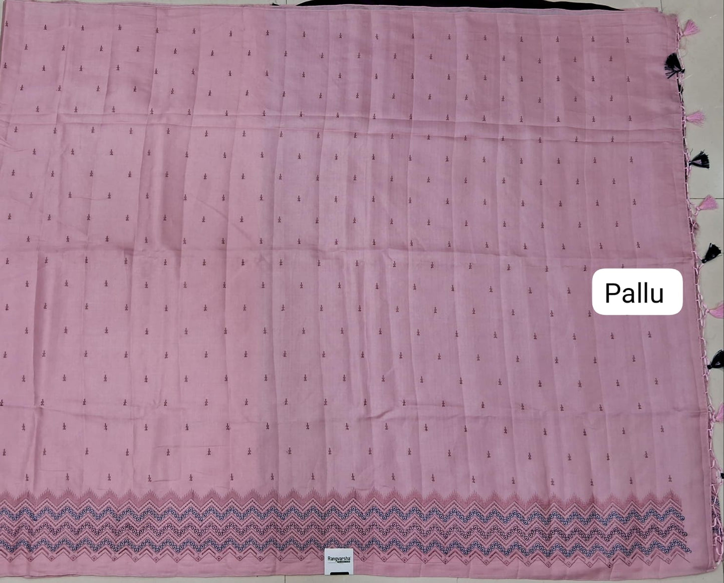 Blush Pink Matka Silk Saree pallu