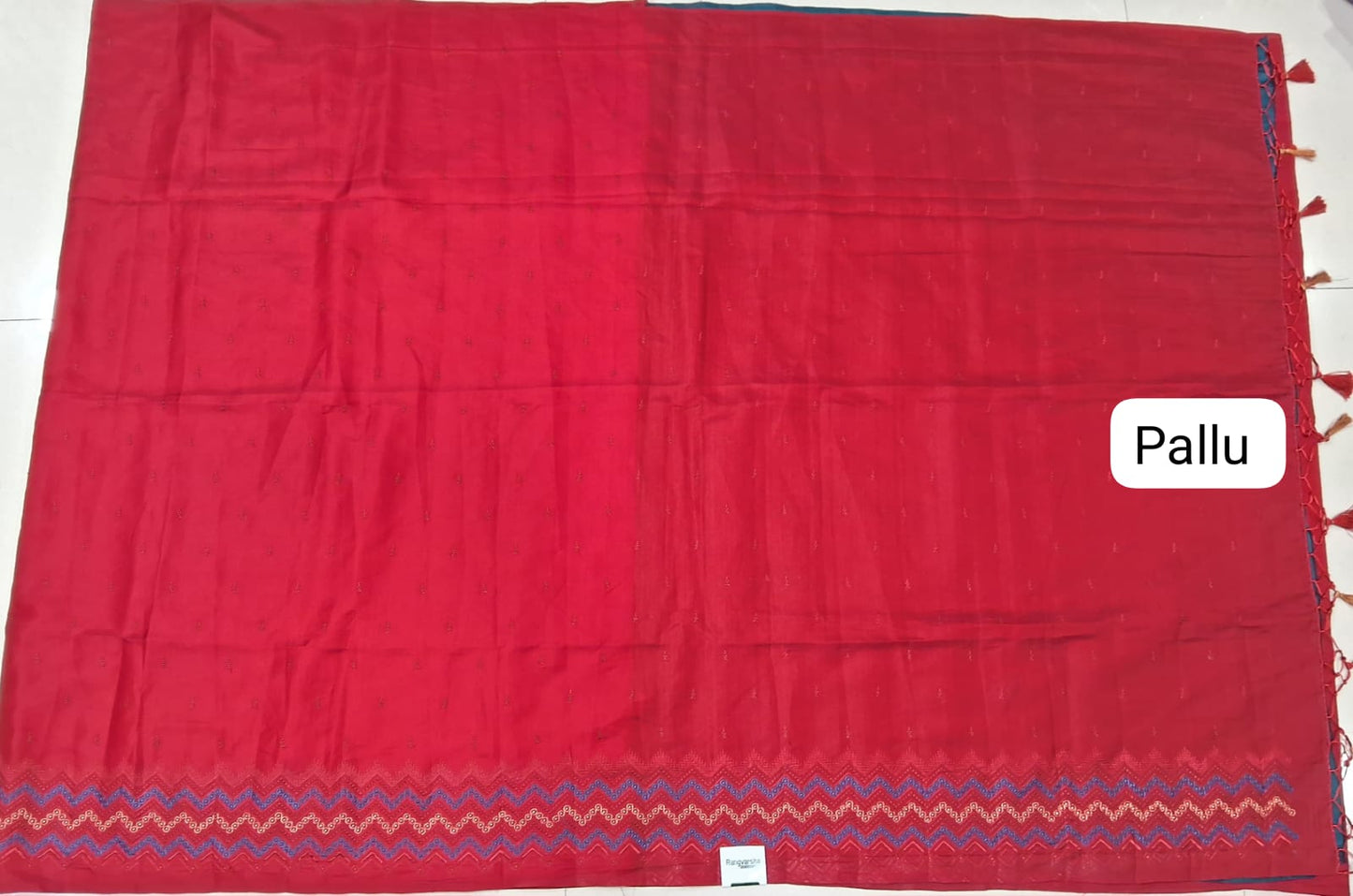 Candy Red Matka Silk Saree pallu