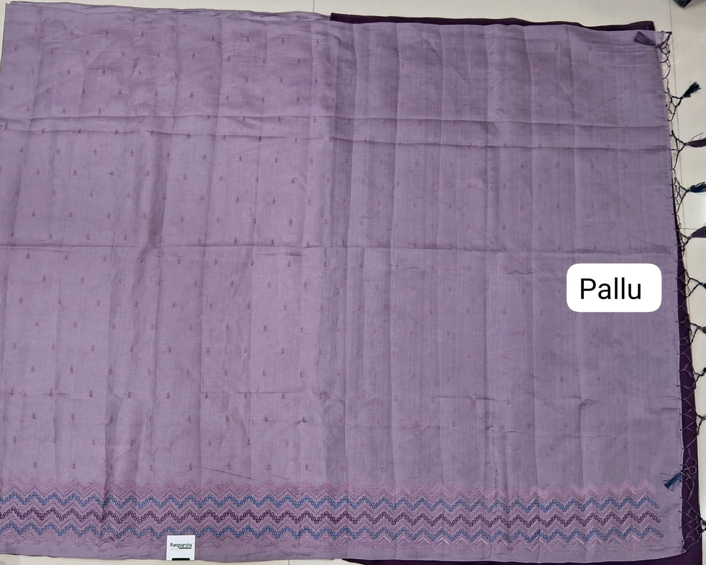 Taupe Brown Matka Silk Saree pallu