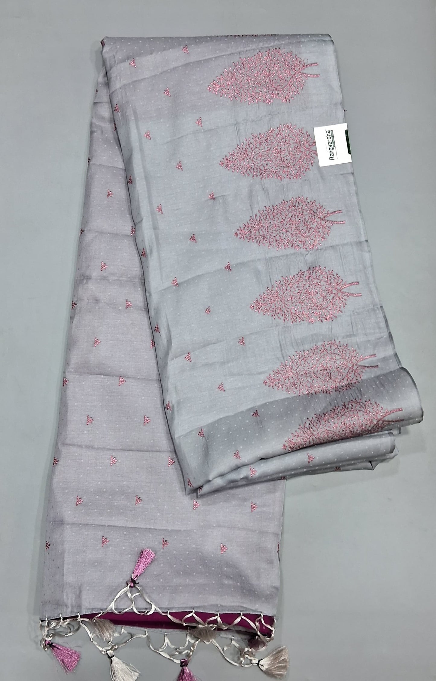 Grey Matka Silk Saree